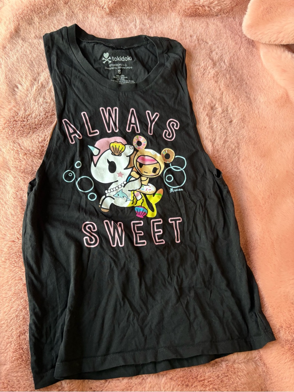 tokidoki 'Always Sweet' Black Graphic Tank